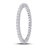 14kt White Gold Womens Round Diamond Eternity Wedding Band 1/2 Cttw