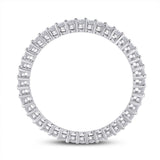 14kt White Gold Womens Round Diamond Eternity Wedding Band 1/2 Cttw