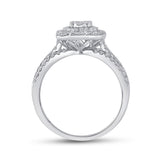 14kt White Gold Round Diamond Bridal Wedding Ring Band Set 1 Cttw