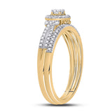 10kt Yellow Gold Round Diamond Bridal Wedding Ring Band Set 1/3 Cttw