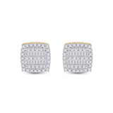 10kt Yellow Gold Womens Baguette Diamond Square Earrings 1/3 Cttw