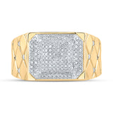 10kt Yellow Gold Mens Round Diamond Cluster Ring 1/2 Cttw