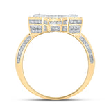 10kt Two-tone Gold Mens Round Diamond Initial A Letter Ring 1-1/4 Cttw