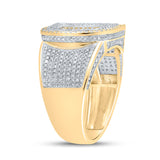 10kt Two-tone Gold Mens Round Diamond Initial D Letter Ring 1 Cttw
