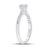 10kt White Gold Round Diamond Solitaire Bridal Wedding Engagement Ring 1/10 Cttw