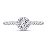 10kt White Gold Womens Round Diamond Solitaire Promise Ring 1/4 Cttw