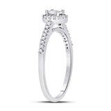 10kt White Gold Womens Round Diamond Solitaire Promise Ring 1/4 Cttw
