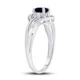 Sterling Silver Womens Round Synthetic Blue Sapphire Solitaire Diamond Ring 5/8 Cttw