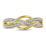 10kt Yellow Gold Womens Round Diamond Woven Band Ring 1/10 Cttw
