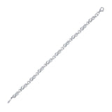 Sterling Silver Womens Round Diamond Infinity Heart Bracelet 1/10 Cttw