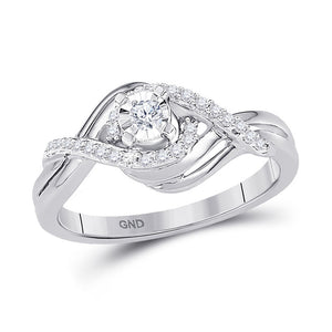 10kt White Gold Round Diamond Solitaire Bridal Wedding Engagement Ring 1/5 Cttw