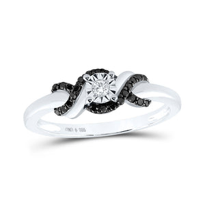 Sterling Silver Round Diamond Solitaire Bridal Wedding Engagement Ring 1/6 Cttw