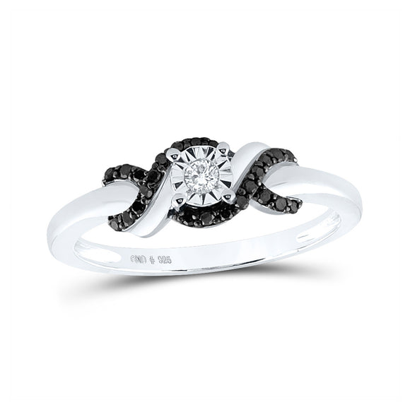 Sterling Silver Round Diamond Solitaire Bridal Wedding Engagement Ring 1/6 Cttw