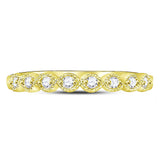 10kt Yellow Gold Womens Round Diamond Stackable Band Ring 1/10 Cttw