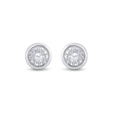 10kt White Gold Womens Round Diamond Solitaire Stud Earrings 1/4 Cttw