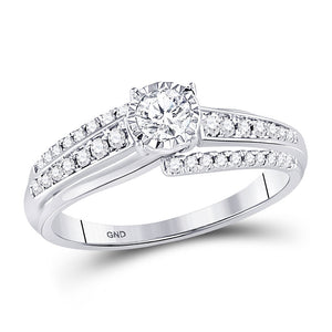14kt White Gold Round Diamond Solitaire Bridal Wedding Engagement Ring 1/2 Cttw