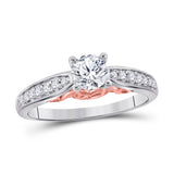 14kt White Gold Round Diamond Solitaire Bridal Wedding Engagement Ring 5/8 Cttw