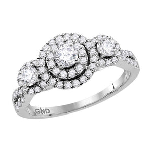 14kt White Gold Round Diamond Solitaire Bridal Wedding Engagement Ring 1 Cttw