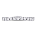 10kt White Gold Womens Round Diamond Single Row Band Ring 1/2 Cttw