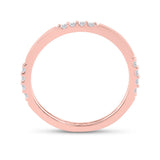 10kt Rose Gold Womens Round Diamond Stackable Band Ring 1/10 Cttw