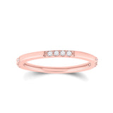 10kt Rose Gold Womens Round Diamond Stackable Band Ring 1/10 Cttw