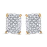10kt Yellow Gold Round Diamond Cluster Earrings 1/3 Cttw