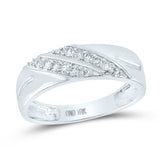 10kt White Gold His Hers Round Diamond Square Matching Wedding Set 5/8 Cttw