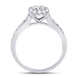 14kt White Gold Round Diamond Solitaire Bridal Wedding Engagement Ring 1 Cttw