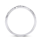 10kt White Gold Womens Round Diamond Contoured Stackable Band Ring 1/5 Cttw