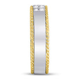 14kt Two-tone Gold His Hers Round Diamond Cluster Matching Wedding Set 1 Cttw