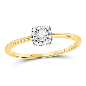 10kt Yellow Gold Womens Round Diamond Solitaire Stackable Band Ring 1/5 Cttw