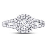 14kt White Gold Round Diamond Solitaire Bridal Wedding Engagement Ring 1 Cttw