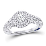 14kt White Gold Round Diamond Solitaire Bridal Wedding Engagement Ring 1 Cttw