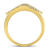 14kt Yellow Gold Womens Round Diamond Fashion Band Ring 3/8 Cttw