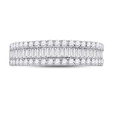 14kt White Gold Womens Baguette Diamond Fashion Anniversary Ring 1 Cttw