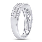 14kt White Gold Womens Baguette Diamond Fashion Anniversary Ring 1 Cttw