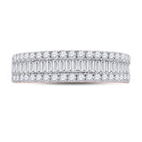 14kt Rose Gold Womens Baguette Diamond Anniversary Ring 1 Cttw