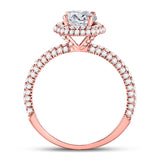 14kt Rose Gold Round Diamond Solitaire Bridal Wedding Engagement Ring 1-5/8 Cttw
