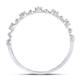 10kt Yellow Gold Womens Round Blue Sapphire Diamond Stackable Band Ring 1/10 Cttw