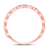 10kt Rose Gold Womens Round Diamond Stackable Band Ring .01 Cttw