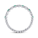 10kt White Gold Womens Round Emerald Diamond Dot Stackable Band Ring 1/6 Cttw