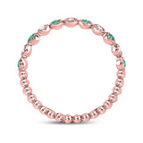 10kt Rose Gold Womens Round Emerald Diamond Dot Stackable Band Ring 1/6 Cttw