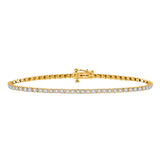 14kt Yellow Gold Womens Round Diamond Tennis Bracelet 1 Cttw
