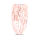14kt Rose Gold Mens Round Diamond Double Row Wedding Band Ring 1/2 Cttw