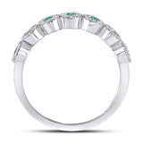10kt White Gold Womens Round Emerald Circle Stackable Band Ring 1/2 Cttw