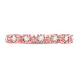 10kt Rose Gold Womens Round Diamond Stackable Band Ring 1/6 Cttw