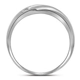 10kt White Gold Mens Round Diamond Single Row Band Ring 1/4 Cttw