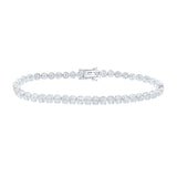 14kt White Gold Womens Round Diamond Classic Tennis Bracelet 4 Cttw