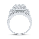 14kt White Gold Round Diamond Square Bridal Wedding Engagement Ring 2 Cttw