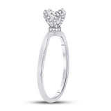14kt White Gold Round Diamond Solitaire Bridal Wedding Engagement Ring 5/8 Cttw